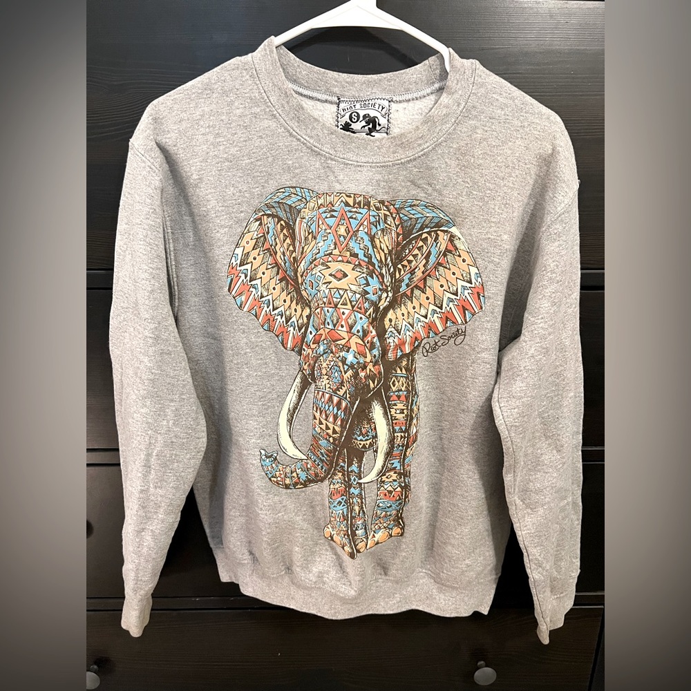 Riot Society Elephant Aztec Sweater S